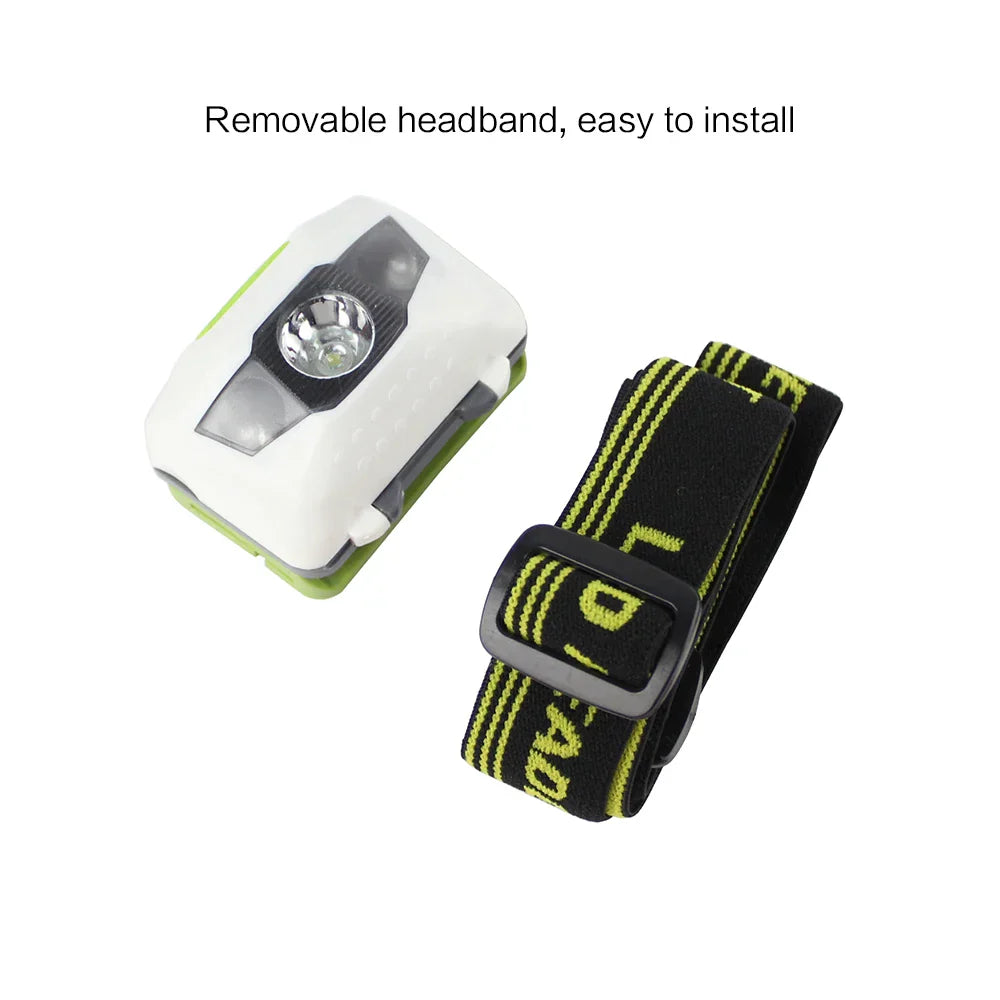 BORUiT AAA Battery Mini LED Headlamps Ultra Bright Headlight 600LM 4-Modes Waterproof Head Torch for Camping Hunting Fishing