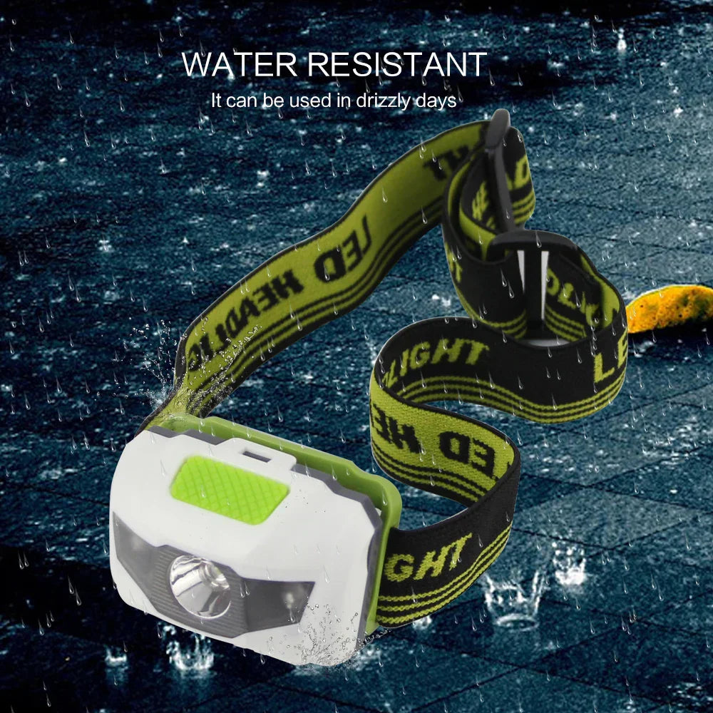 BORUiT AAA Battery Mini LED Headlamps Ultra Bright Headlight 600LM 4-Modes Waterproof Head Torch for Camping Hunting Fishing