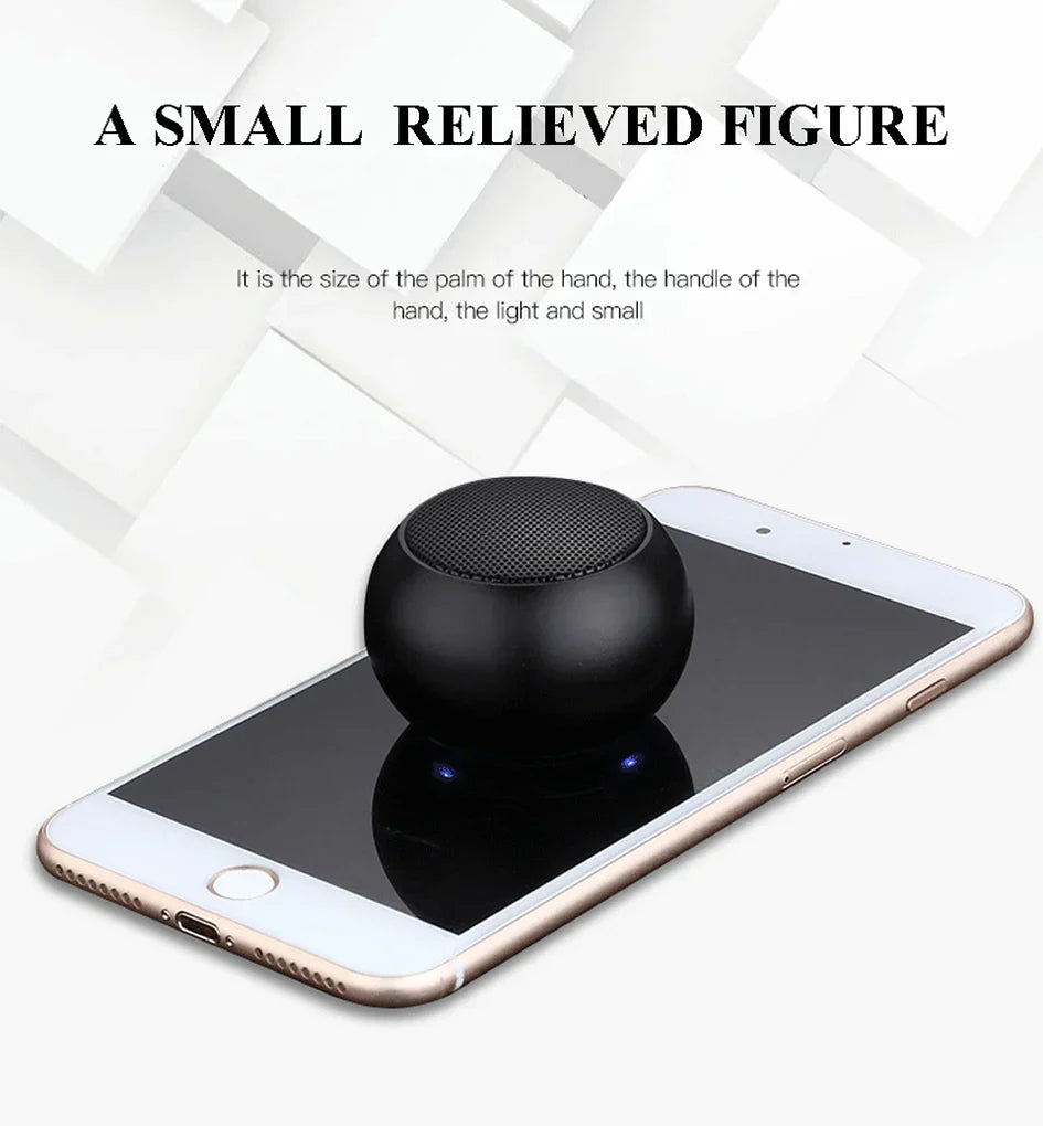 Bluetooth Wireless  5.3 Speaker Portable TWS Small Steel Gun Metal Heavy Subwoofer Outdoor Mini Bluetooth Stereo Speaker