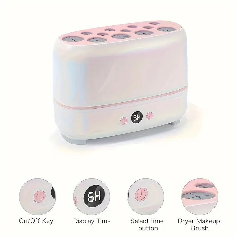 2pcs Electric Makeup Brush Cleaner and Dryer Machine Set Automatic Cosmetic Sponge Puff Makeup Brushes Cleaning and Drying Tool