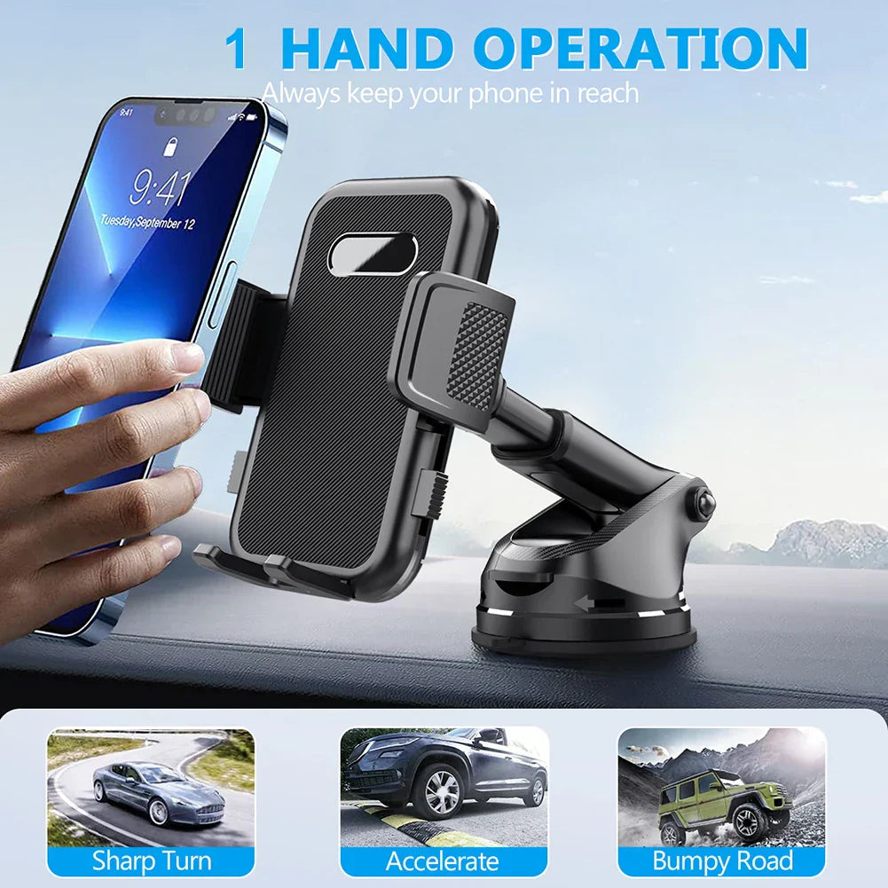 Adjustable Gooseneck Dashboard Phone Holder Mobile Navigation 360 Degree Rotation Flexible Viewing Angle Secure Grip