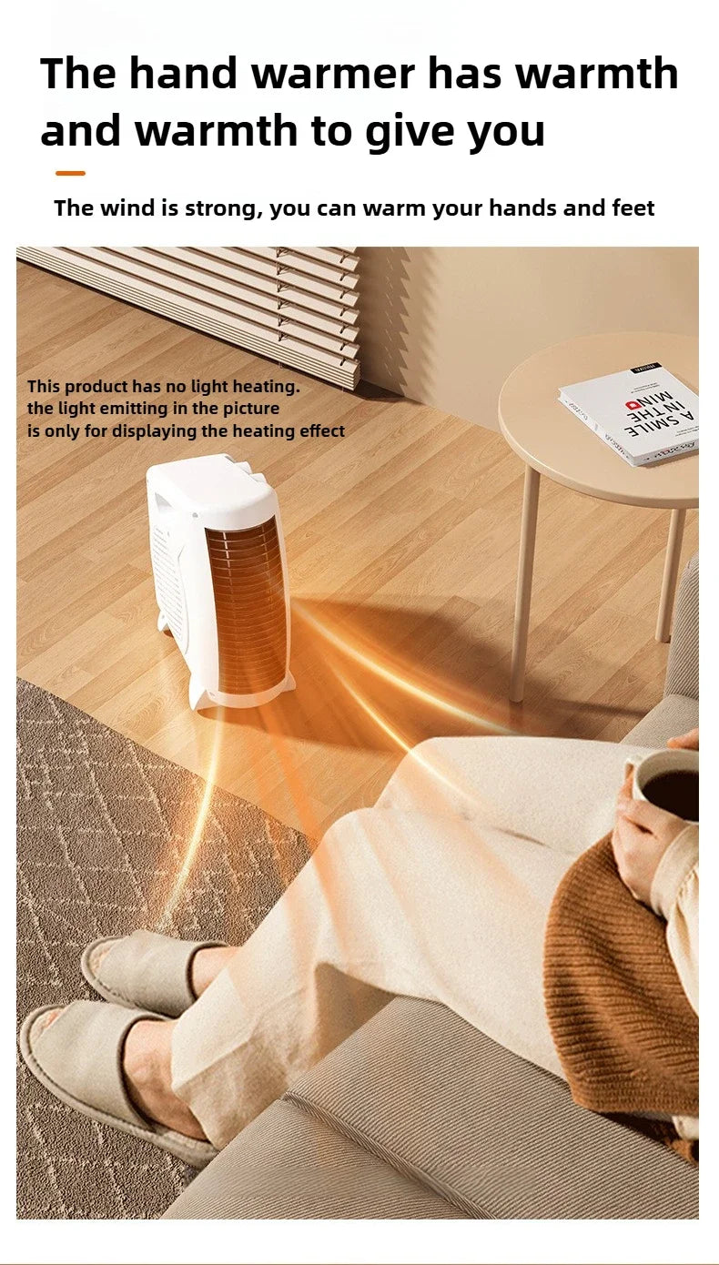 220V Winter Warmer Household Desktop Electric Heater Fan 3 Gear Adjustable Warm Air Blower Ripple Heating Machine Bedroom Office