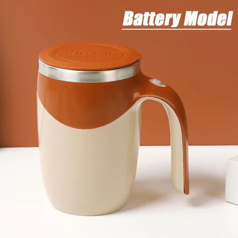Automatic Stirring Coffee Mug Magnetic Electric Stainless Steel Self Mixing Coffee Tumbler Rotating Home Office Travel