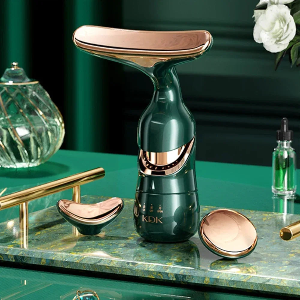 3-in-1 EMS Facial Lifting Device - Skin Tightening Wrinkle Reduction & Anti-Aging for Neck/Eye/Face Care Massage Roller