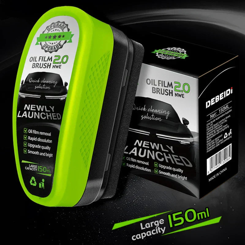 Automotive Car Oil Film Cleaning Brush,150ml Glass Oil Film Remover for Car Window,Windshield Brush For Car Care