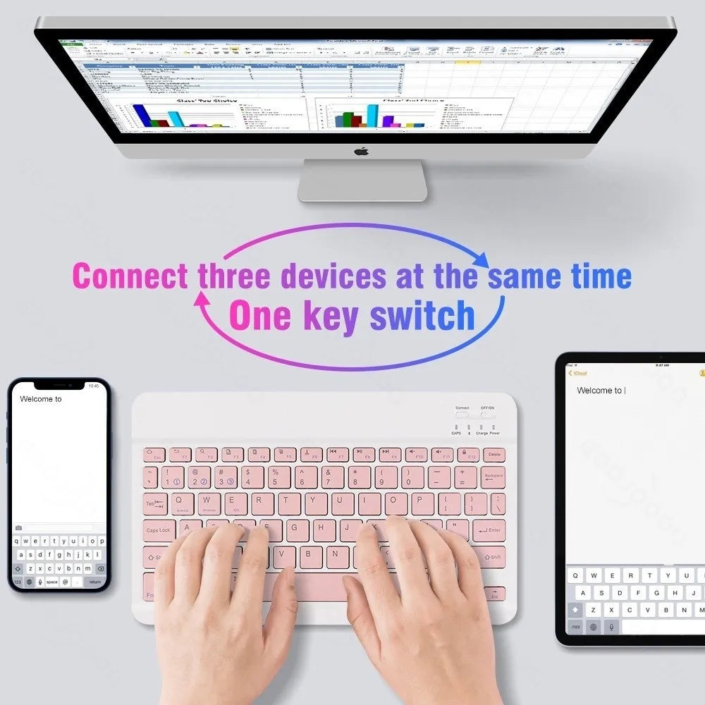 10 inch Bluetooth Keyboard Mouse Set Rechargeable Ultra-Thin Mini Keyboard And Mouse Wireless Keyboard Mouse Combos