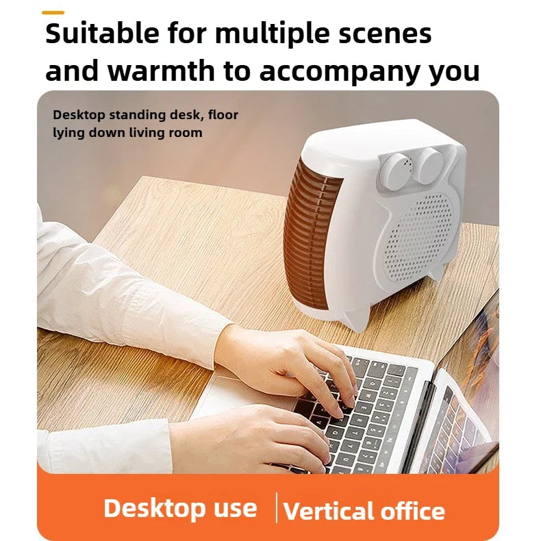 220V Winter Warmer Household Desktop Electric Heater Fan 3 Gear Adjustable Warm Air Blower Ripple Heating Machine Bedroom Office