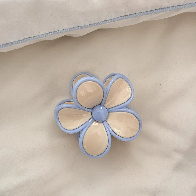 Cream Mousse Flower Medium Grab Clip Atmosphere Shark Back Head Plate Hairpin Half Tie Hair Summer New Claw Leading Fashion Kpop