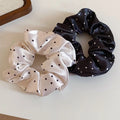 1/2 Pcs Black White Dot Hair Scrunchies Women Girls Simulation Silk Hair Ties Elastic Hair Loop Ponytail Hair Accessories Sets M