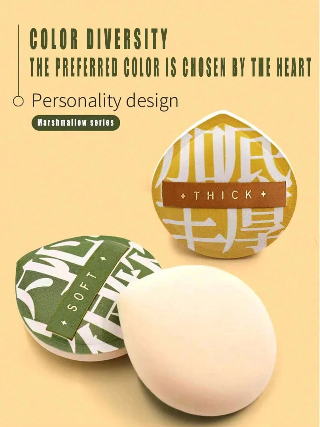 1/2Pcs Soft Non-Eating Foundation Sponge Puff, High Density & Bouncy, For More Flawless Makeup. Wet & Dry Available