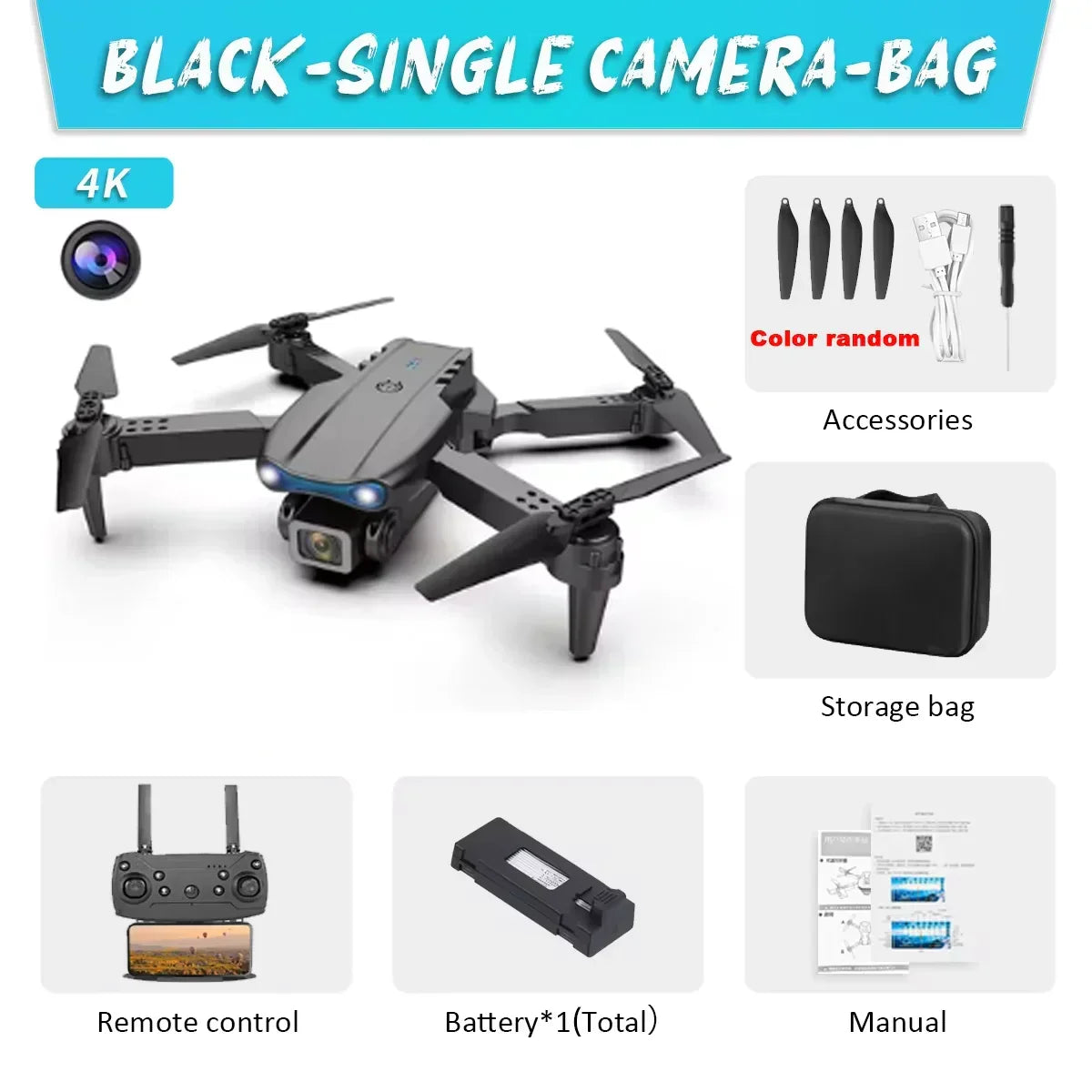 Dual Camera  E99Pro HD Drone with WiFi FPV Obstacle Avoidance Quadcopter Aerial Photography Professional