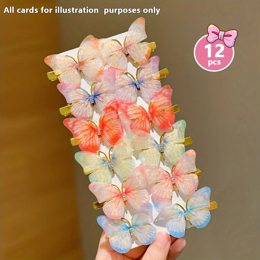 12/24/48pcs Sweet Butterfly Hair Clip Cute and Easiest for Match