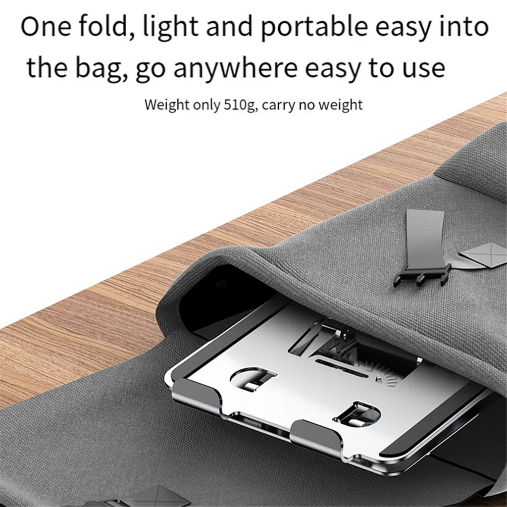 AP-Universal Laptop Stand With 360° Rotating Base, Adjustable Height Multi-Angle, Foldable Mounted Reading Bookshelf Silver Dura