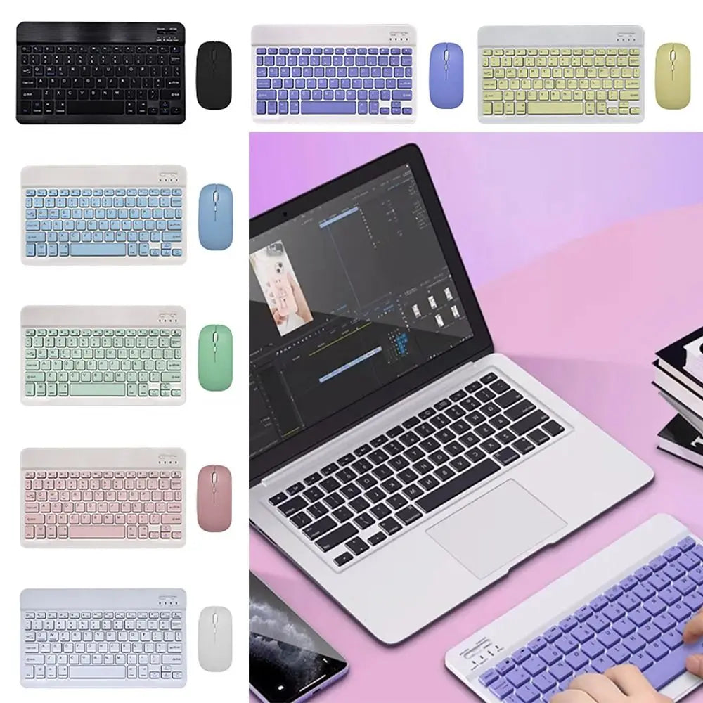 10 inch Bluetooth Keyboard Mouse Set Rechargeable Ultra-Thin Mini Keyboard And Mouse Wireless Keyboard Mouse Combos