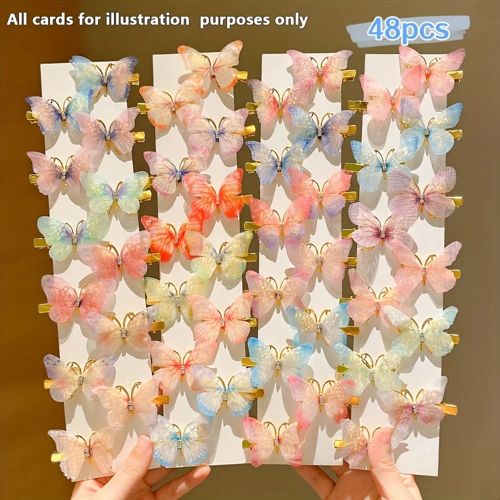 12/24/48pcs Sweet Butterfly Hair Clip Cute and Easiest for Match