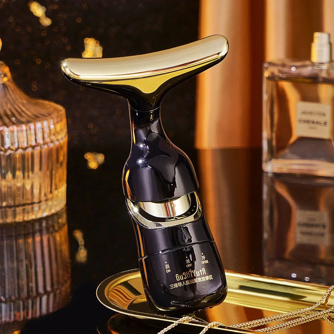 3-in-1 EMS Facial Lifting Device - Skin Tightening Wrinkle Reduction & Anti-Aging for Neck/Eye/Face Care Massage Roller