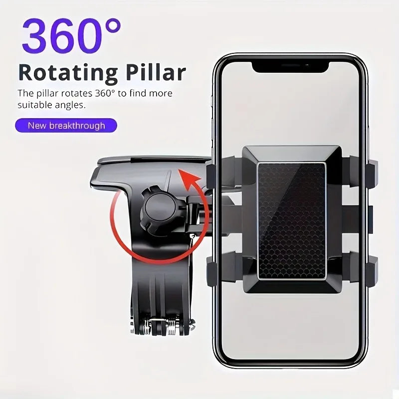360° Rotatable Car Mobile Phone Holder - Dashboard Navigation Mount with Parking Number Plate