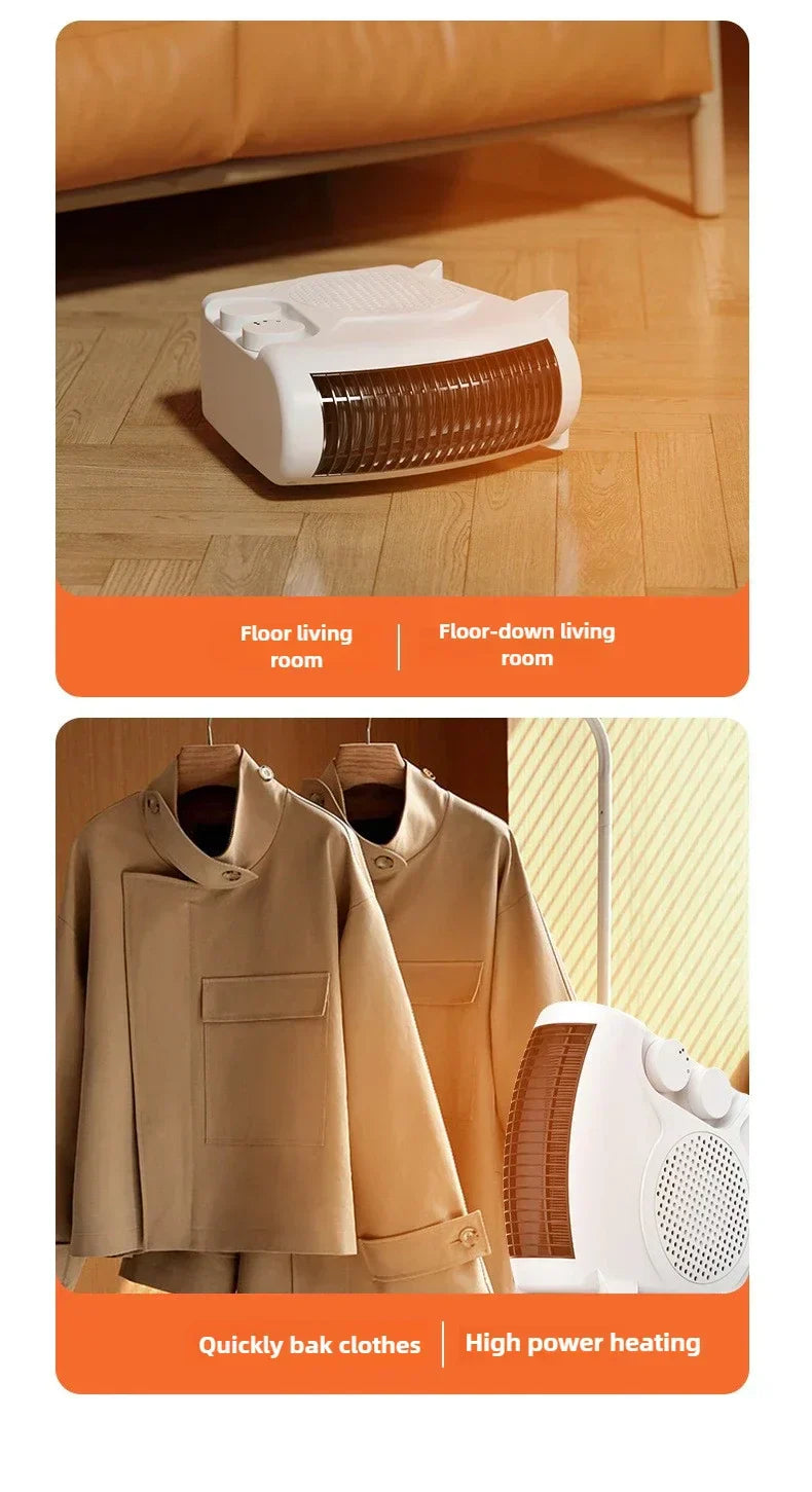 220V Winter Warmer Household Desktop Electric Heater Fan 3 Gear Adjustable Warm Air Blower Ripple Heating Machine Bedroom Office