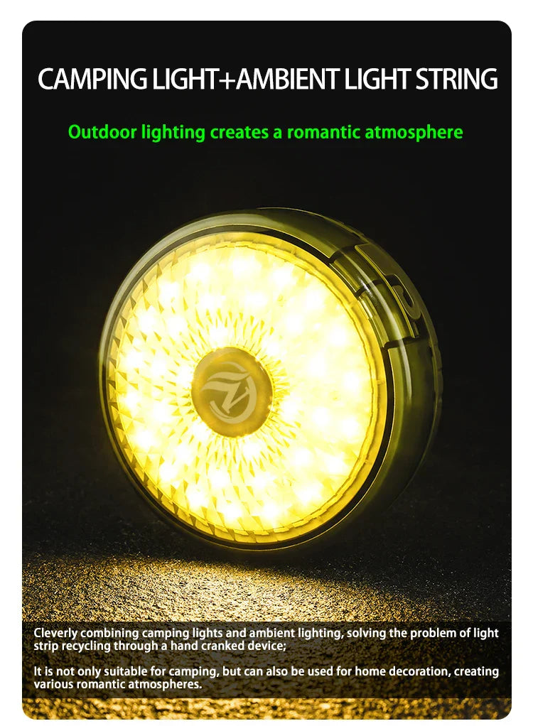 Campify Lamp String Camping Light With Retractable LED String LightsColorful Festive Atmosphere Lights Equipment Tent Light