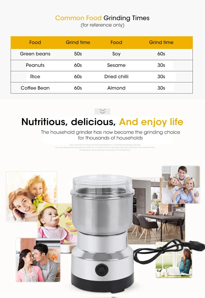 4 Blades Electric Grinder Home Coffee Kitchen Cereal Nuts Beans Spices Grains Grinder Machine 300ml Ultrafine Baby Food Pulveriz