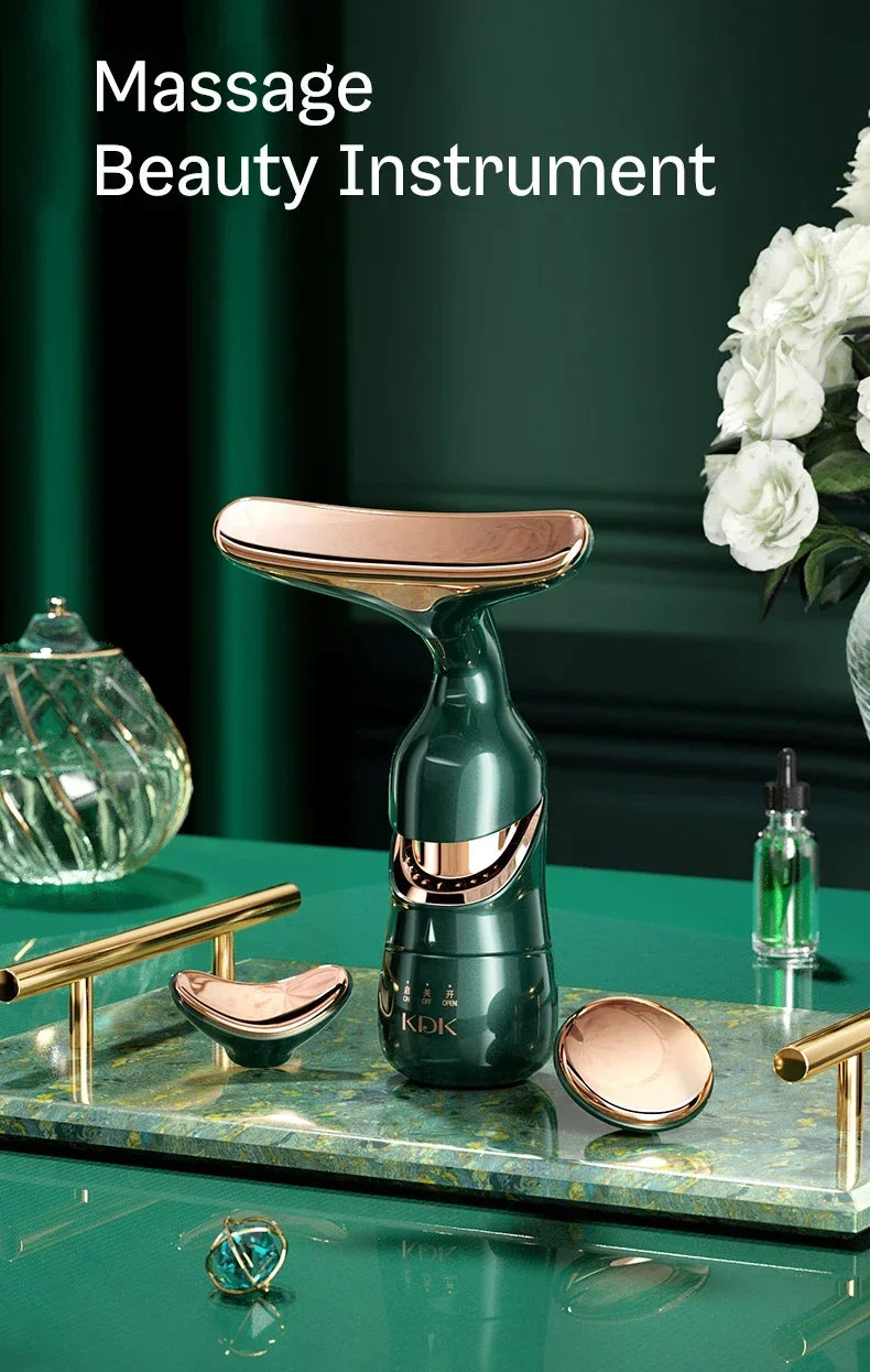 3-in-1 EMS Facial Lifting Device - Skin Tightening Wrinkle Reduction & Anti-Aging for Neck/Eye/Face Care Massage Roller