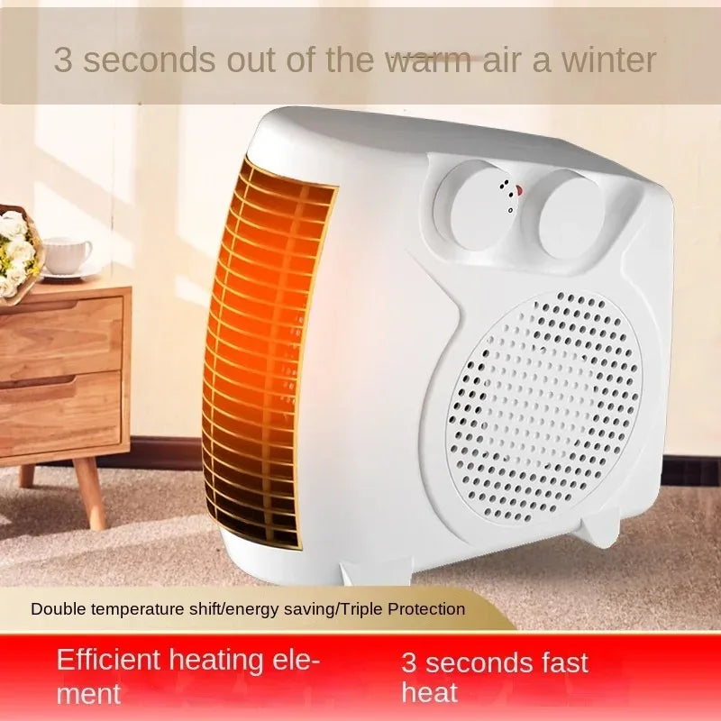 220V Winter Warmer Household Desktop Electric Heater Fan 3 Gear Adjustable Warm Air Blower Ripple Heating Machine Bedroom Office