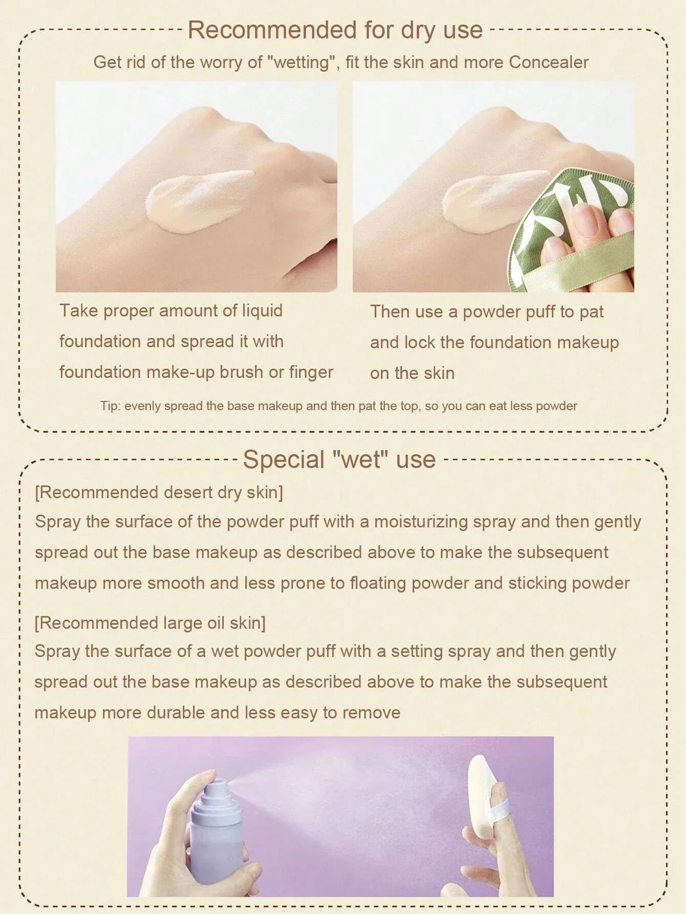 1/2Pcs Soft Non-Eating Foundation Sponge Puff, High Density & Bouncy, For More Flawless Makeup. Wet & Dry Available