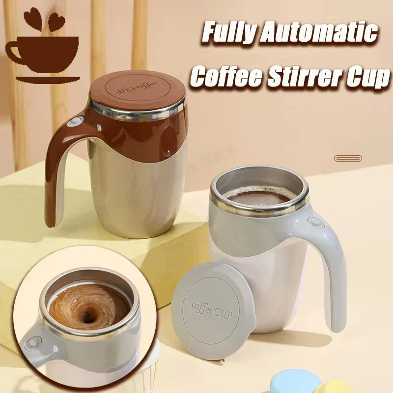 Automatic Stirring Coffee Mug Magnetic Electric Stainless Steel Self Mixing Coffee Tumbler Rotating Home Office Travel
