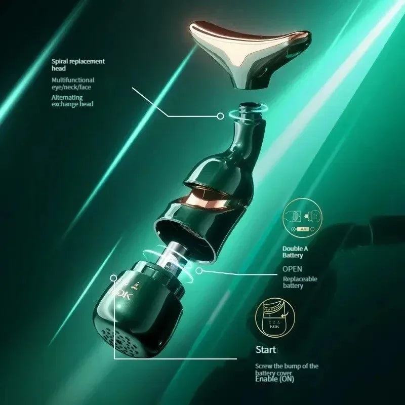 3-in-1 EMS Facial Lifting Device - Skin Tightening Wrinkle Reduction & Anti-Aging for Neck/Eye/Face Care Massage Roller