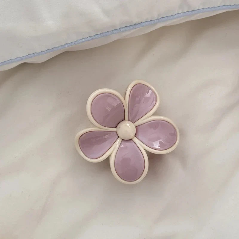 Cream Mousse Flower Medium Grab Clip Atmosphere Shark Back Head Plate Hairpin Half Tie Hair Summer New Claw Leading Fashion Kpop