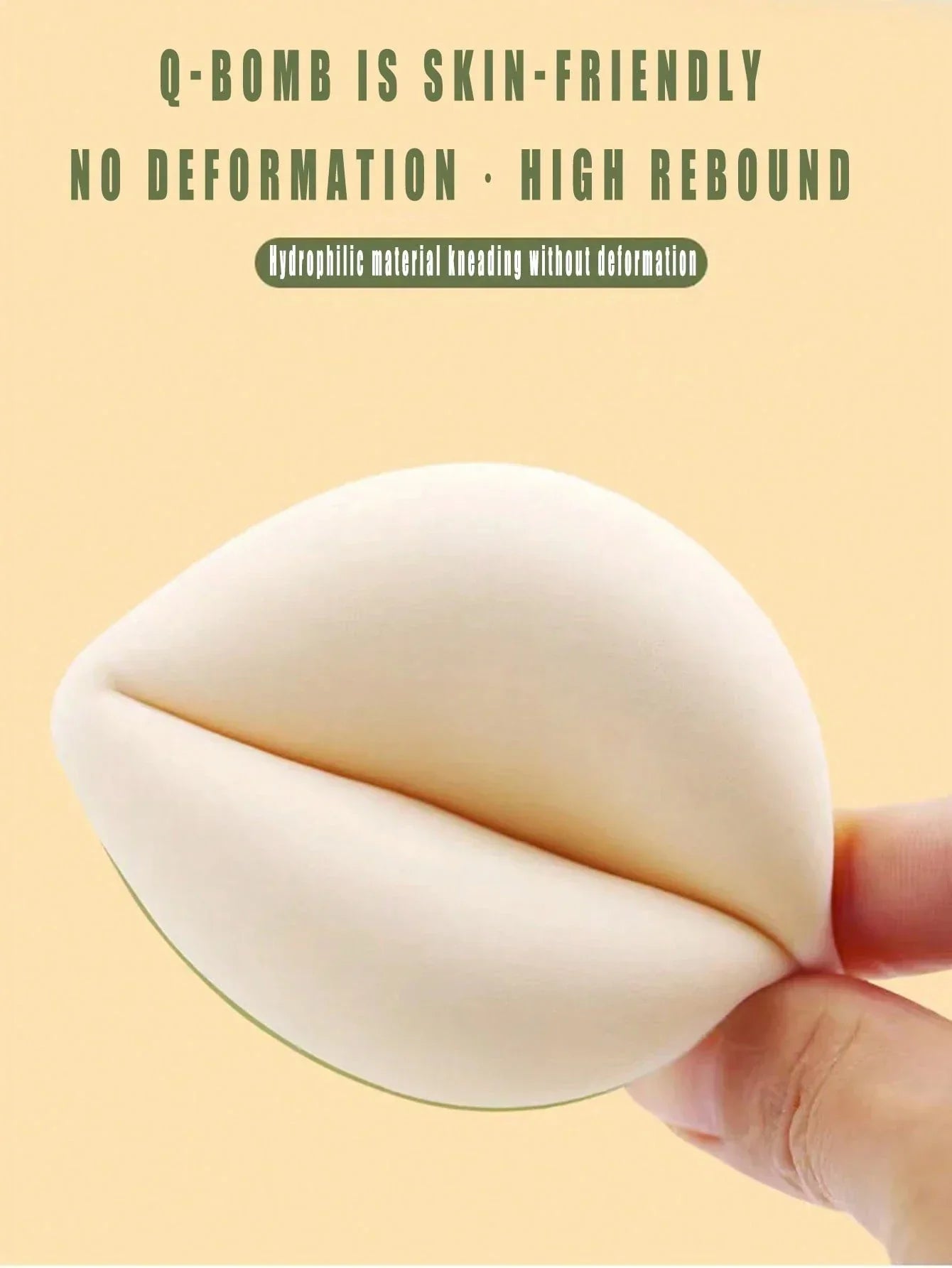 1/2Pcs Soft Non-Eating Foundation Sponge Puff, High Density & Bouncy, For More Flawless Makeup. Wet & Dry Available