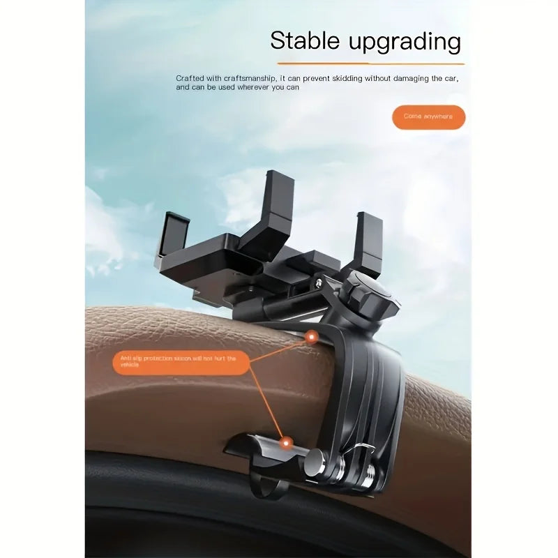 360° Rotatable Car Mobile Phone Holder - Dashboard Navigation Mount with Parking Number Plate