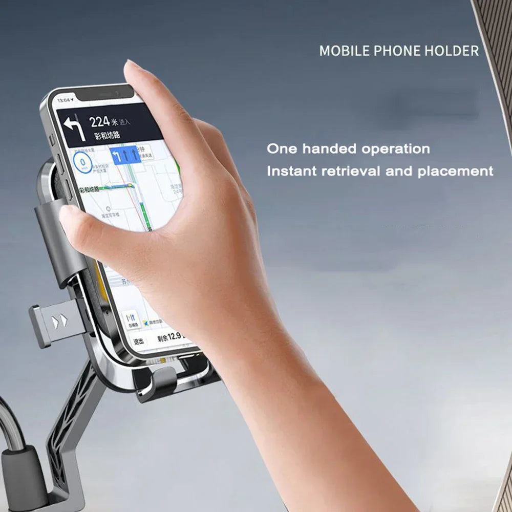 Bike Phone Holder Motorcycle Fast Locking Rotatable MTB Phone Mount Shockproof Phone Holder
