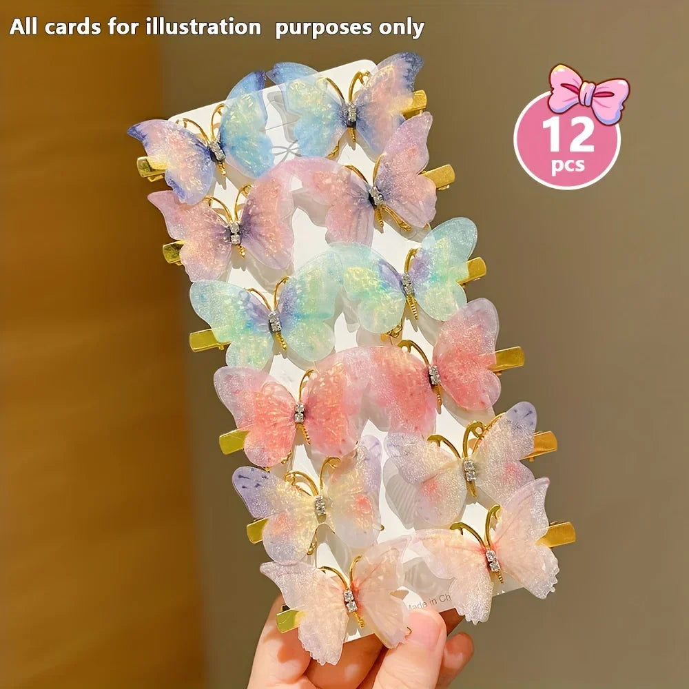 12/24/48pcs Sweet Butterfly Hair Clip Cute and Easiest for Match