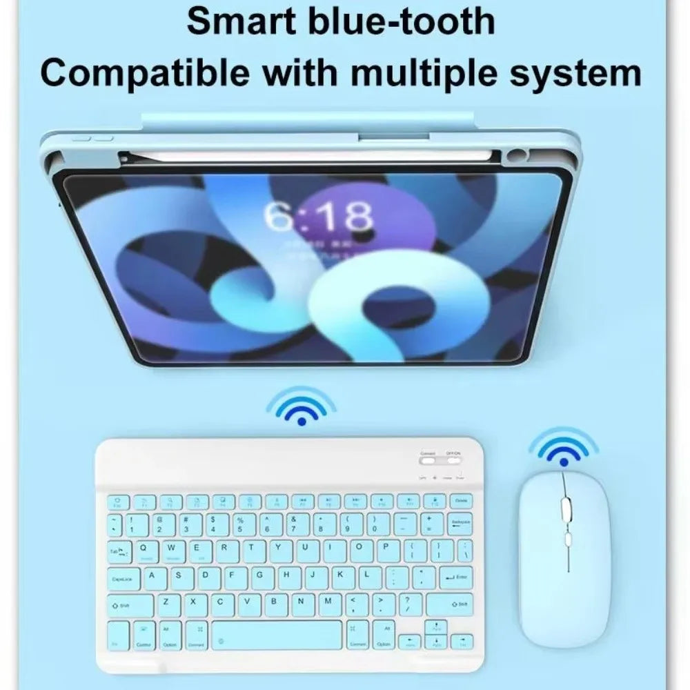 10 inch Bluetooth Keyboard Mouse Set Rechargeable Ultra-Thin Mini Keyboard And Mouse Wireless Keyboard Mouse Combos