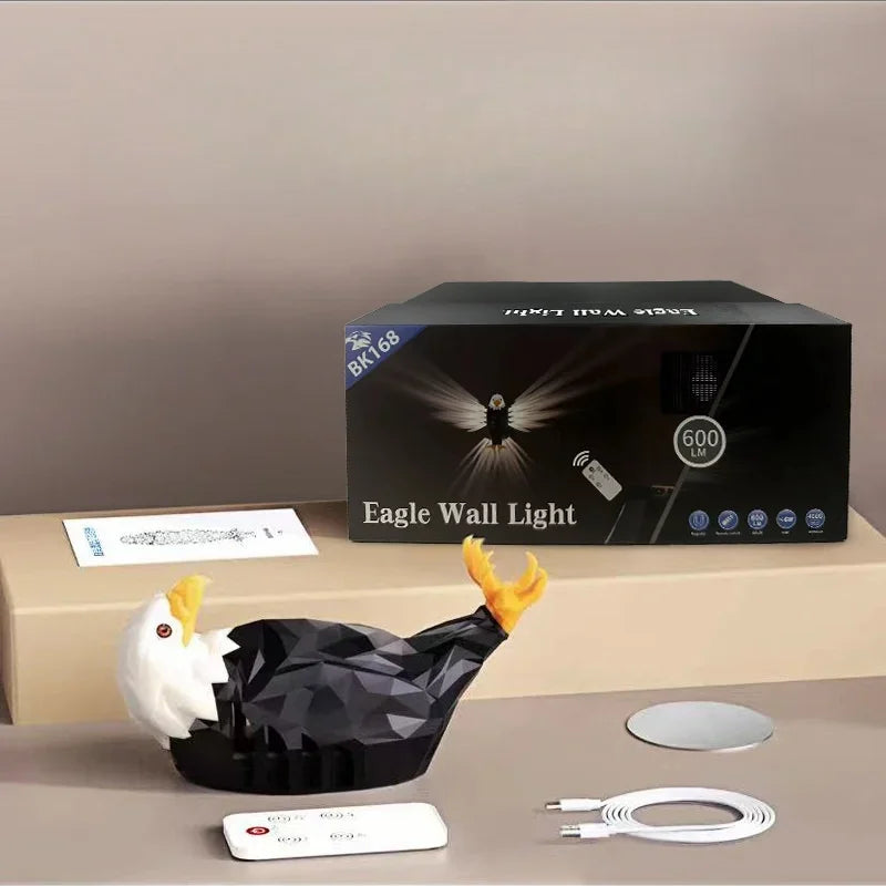 Bald Eagle Night Light Projection Lamp Tape Remote Control Magnetic Rechargeable Children's Gift Bedroom Decorations Room Decor