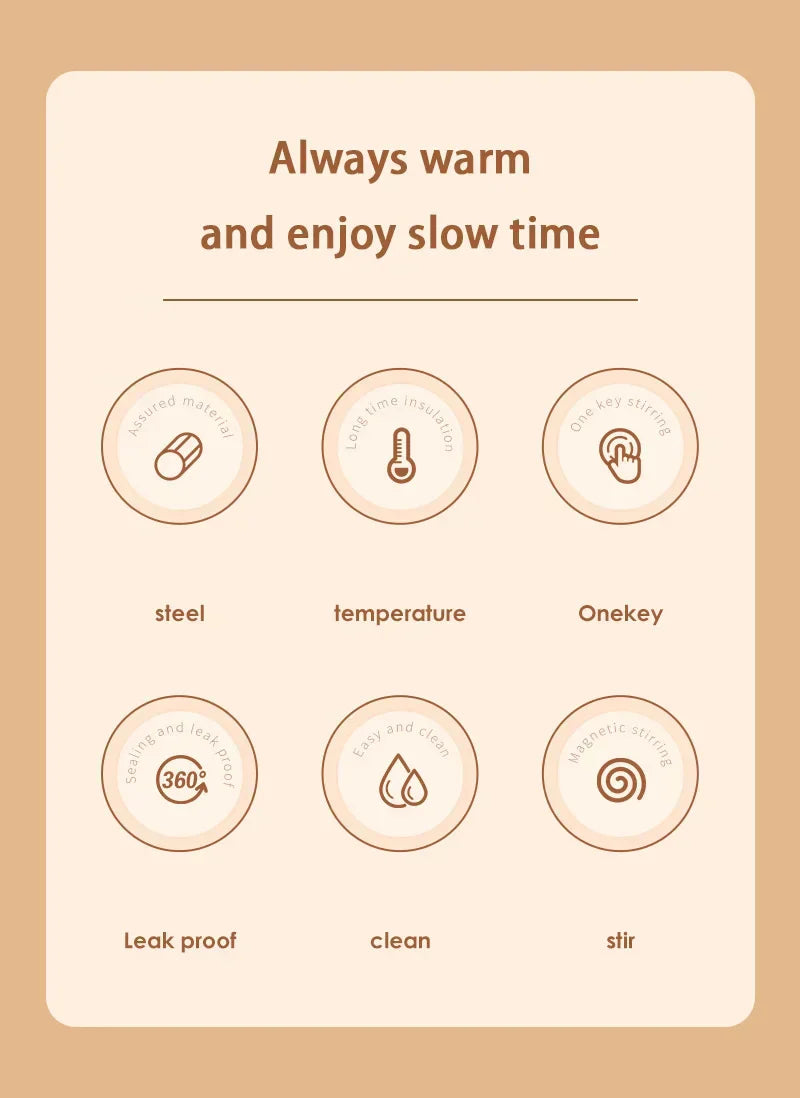 Automatic Stirring Coffee Mug Magnetic Electric Stainless Steel Self Mixing Coffee Tumbler Rotating Home Office Travel