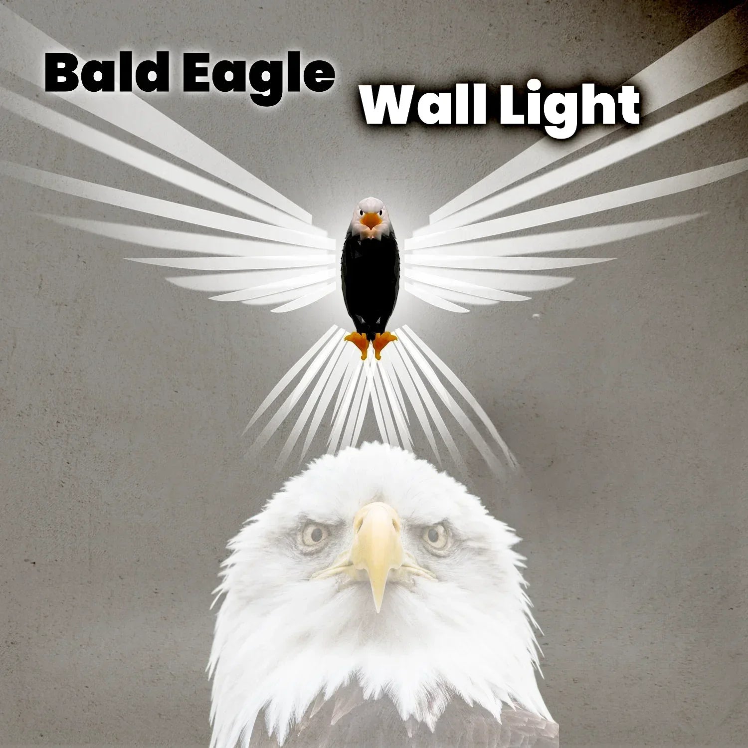 Bald Eagle Night Light Projection Lamp Tape Remote Control Magnetic Rechargeable Children's Gift Bedroom Decorations Room Decor